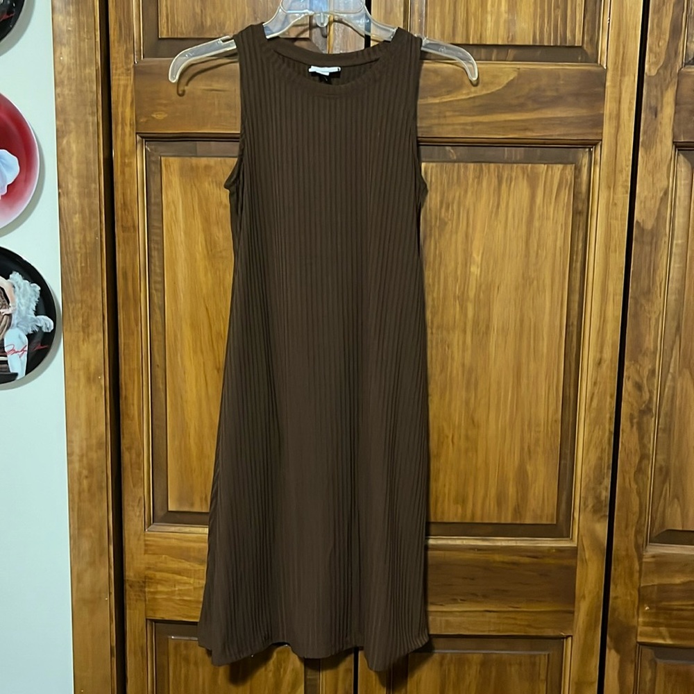 Lularoe brown ribbed pocket dress size xs